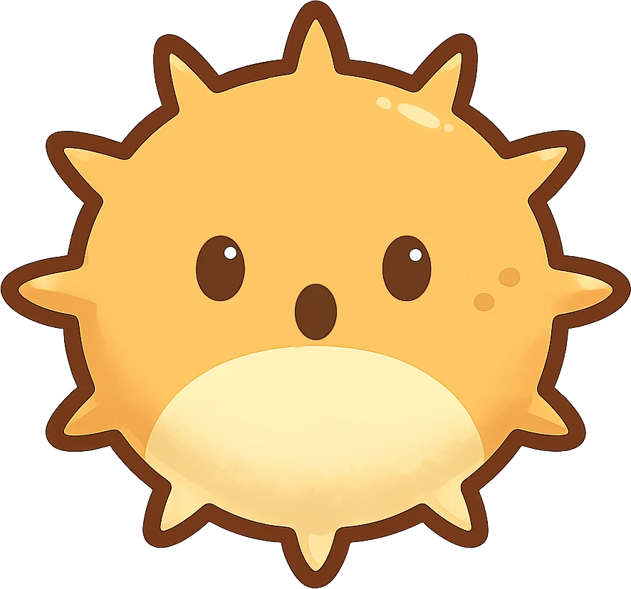 Challenge mode icon: a shocked pufferfish with an open mouth.